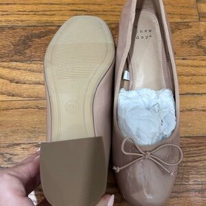 A New Day Tan Flats with Bow Detail